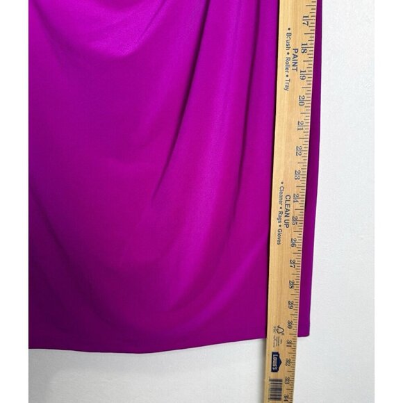 Lauren Ralph Lauren Sheath Dress Sz 10 Magenta Cowl Draped Neck Sleeveless Ruche - Picture 10 of 11